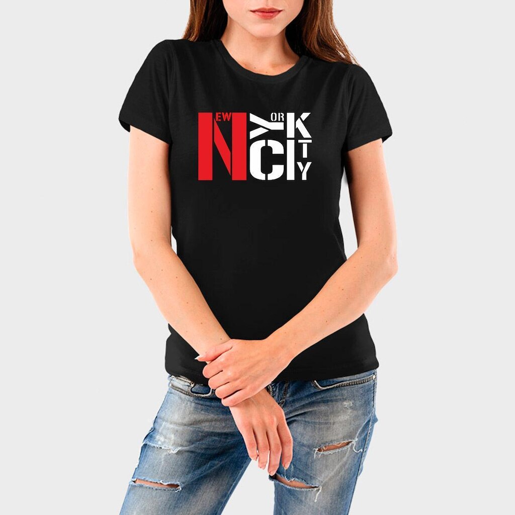 Camiseta Feminina Algodão New York Premium