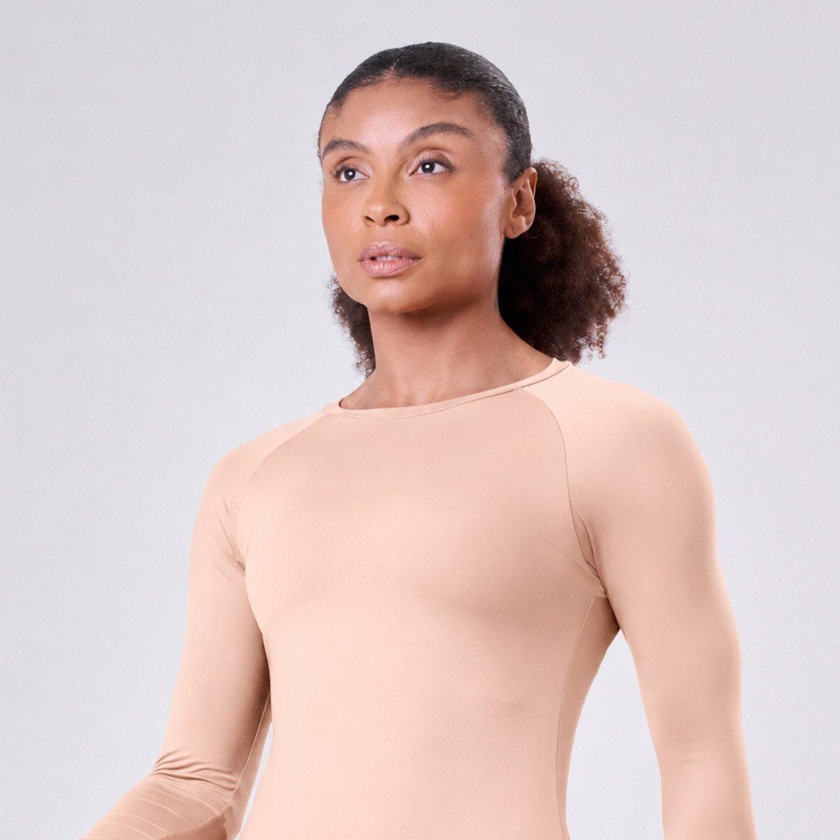 Camiseta Feminina Authen Manga Longa UV50 Corrida - Rosa Salmão
