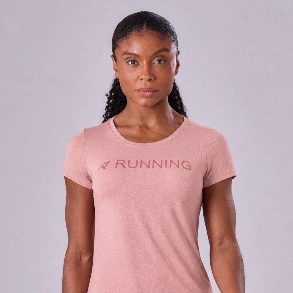 Camiseta Feminina Authen Running - Rosa Claro