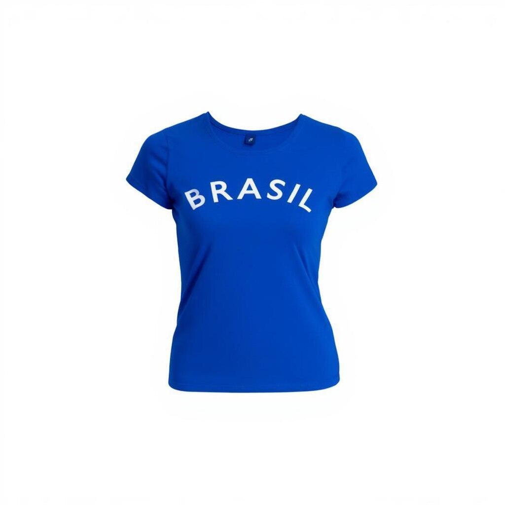 Camiseta Feminina Básica em Algodão Brasil Copa Jogos do P ao G1