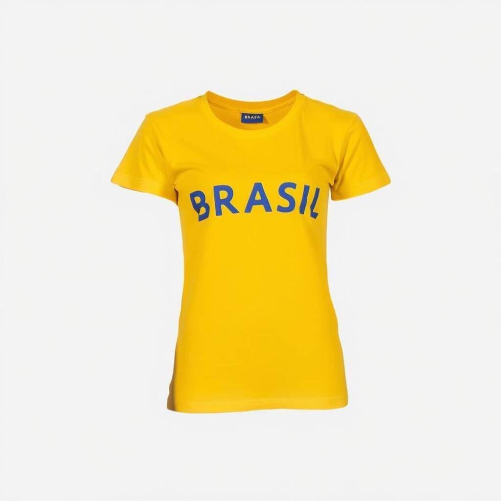 Camiseta Feminina Básica em Algodão Brasil Copa Jogos do P ao G1