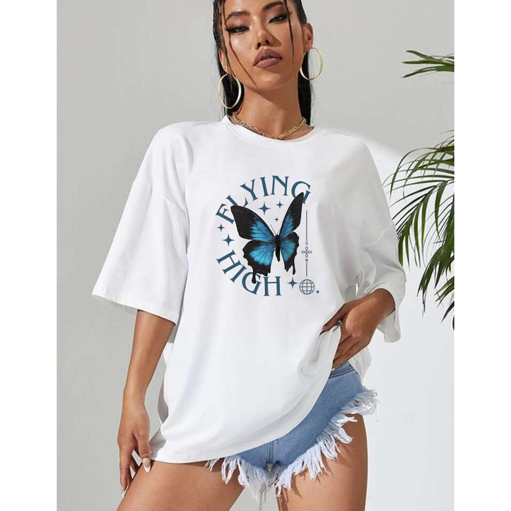 Camiseta Feminina Borboleta Flying Lançamento Moderno Methodic