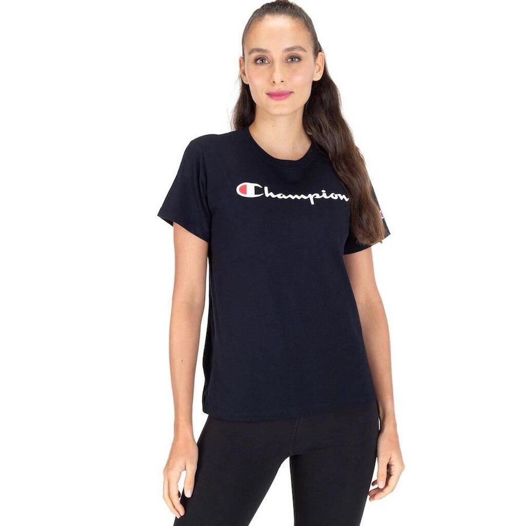 CAMISETA FEMININA CHAMPION SCRIPT LOGO BLACK