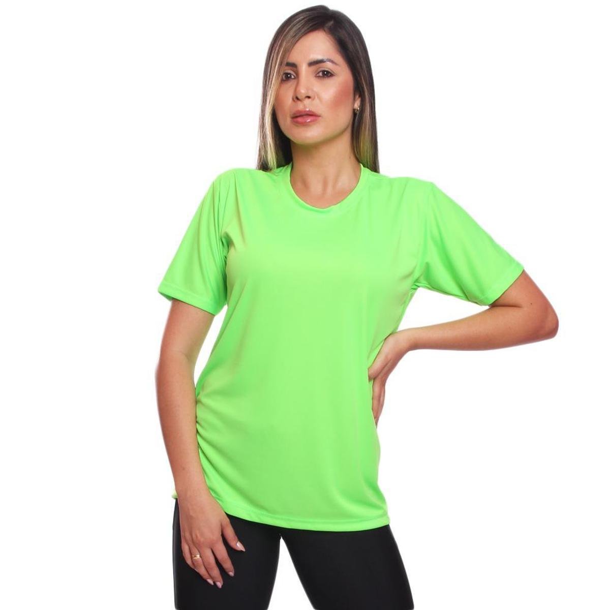 Camiseta Feminina Dry Manga Curta Proteção UV Slim Fit Básica Academia Treino Fitness