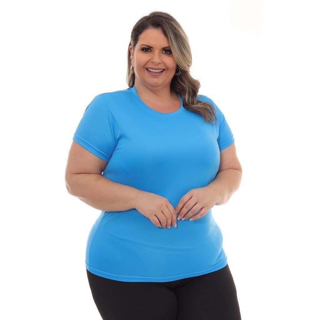 Camiseta Feminina Dry Plus Size Poliester Academia