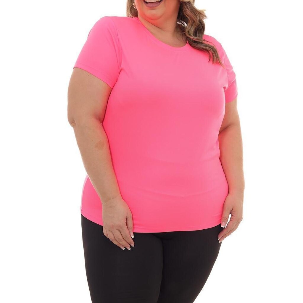 Camiseta Feminina Dry Plus Size Poliester Academia