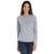 Camiseta Feminina Manga Longa de Algodão Premium Lisa - Mescla