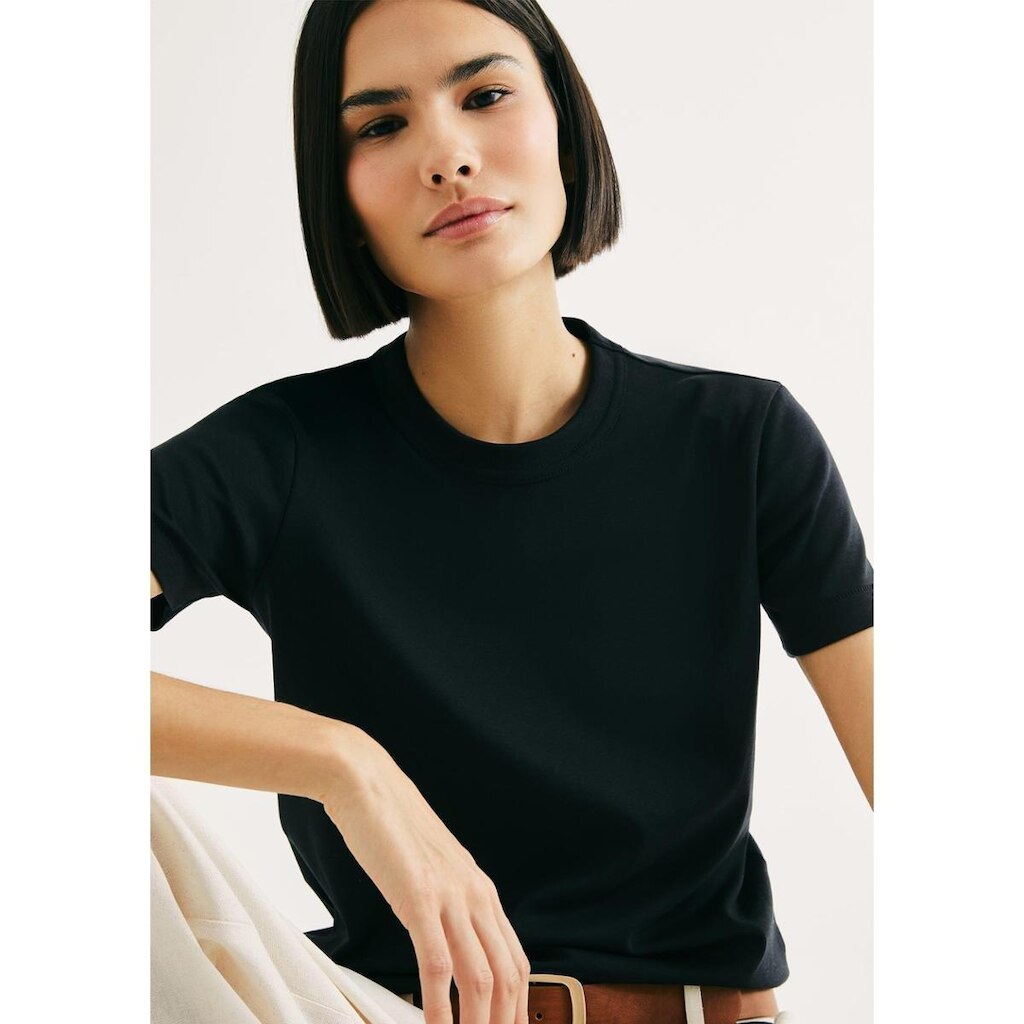 Camiseta Feminina Slim Em Algodão