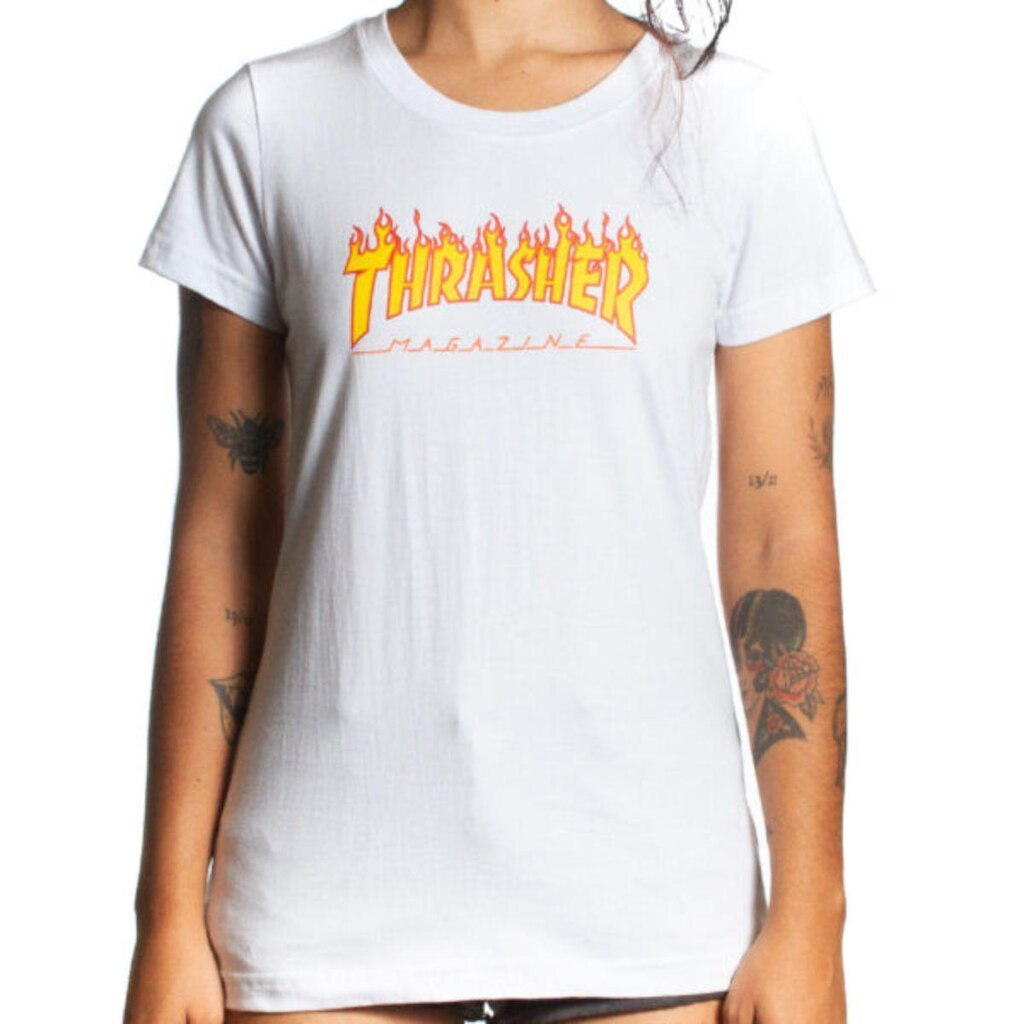 Camiseta Feminina Thrasher Flame Logo