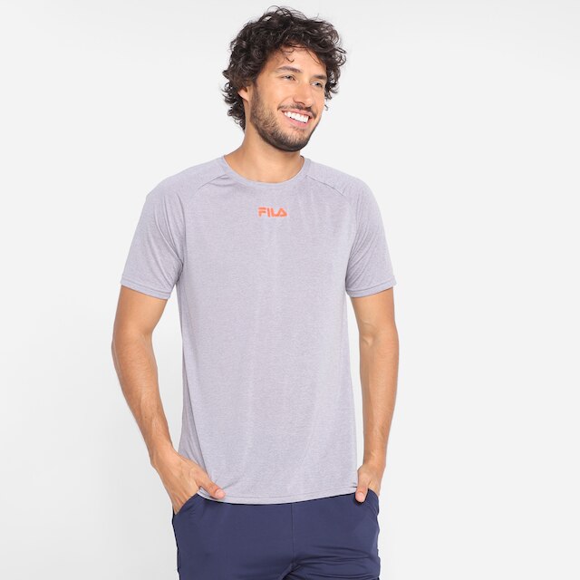 Camiseta Fila Basic Train Masculina - Cinza+Laranja é boa?