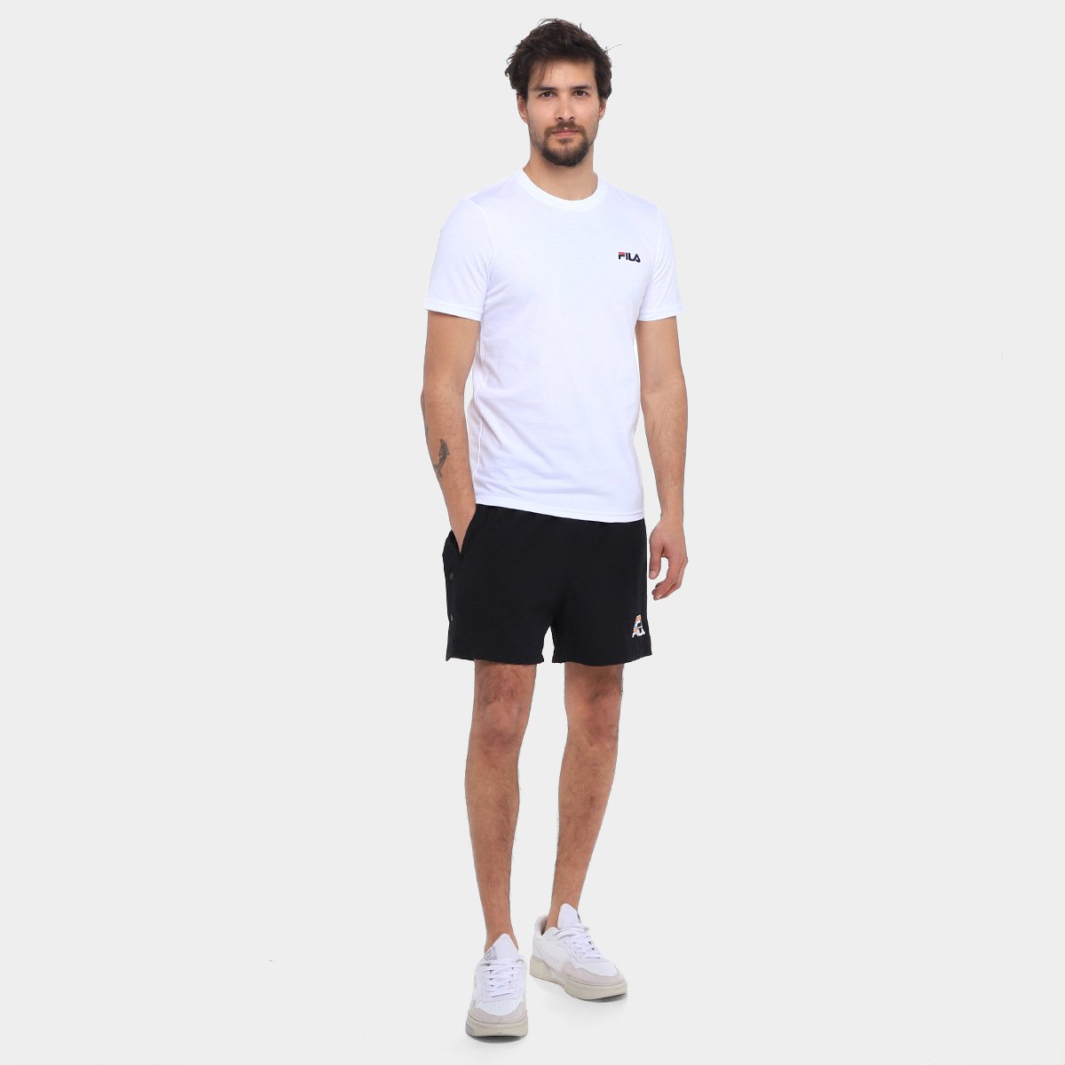 Camiseta Fila Classic Masculina Branco Netshoes