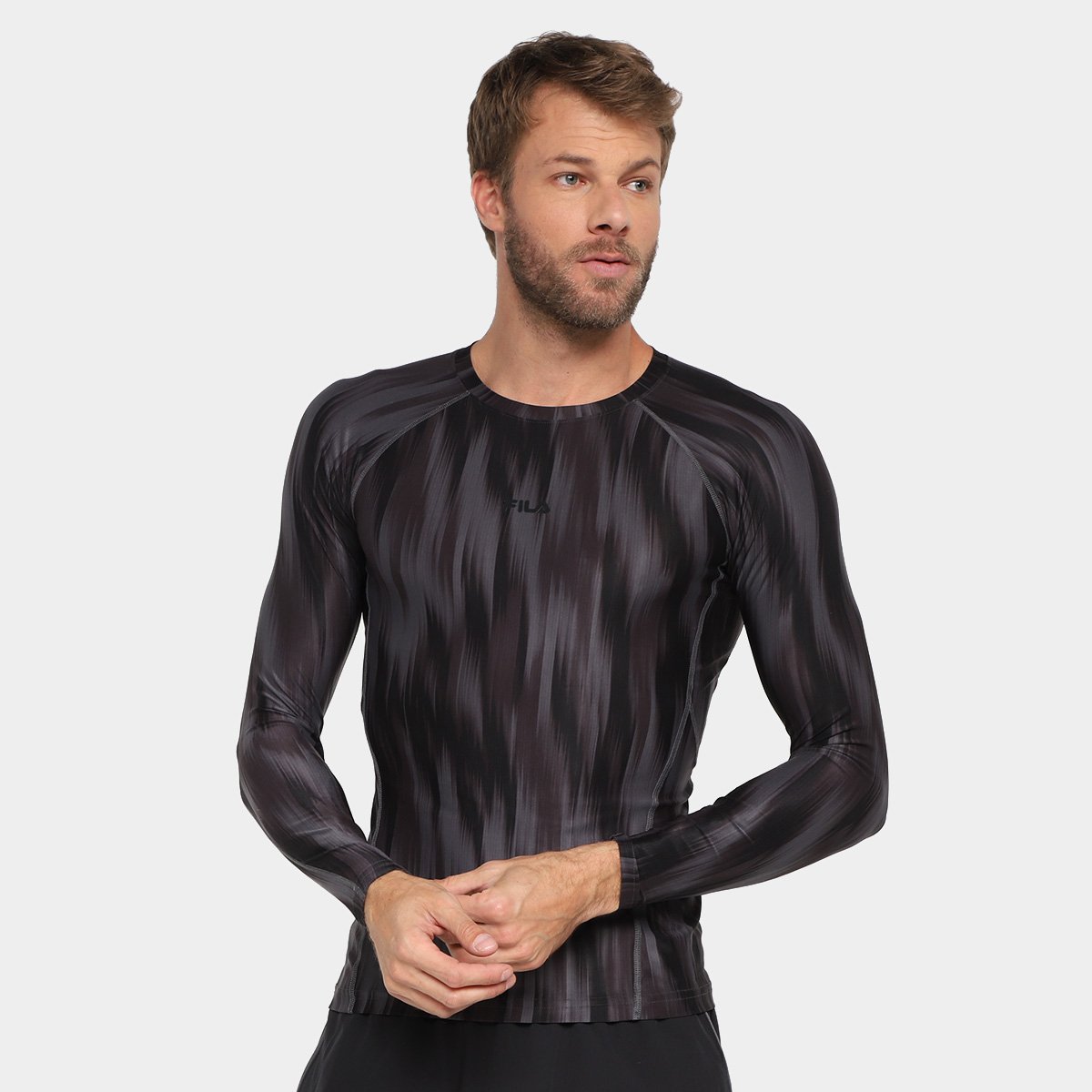 Camiseta Fila Compress Skin Manga Longa Masculina Menor preço em Camiseta Fila Compress Skin Manga Longa Masculina