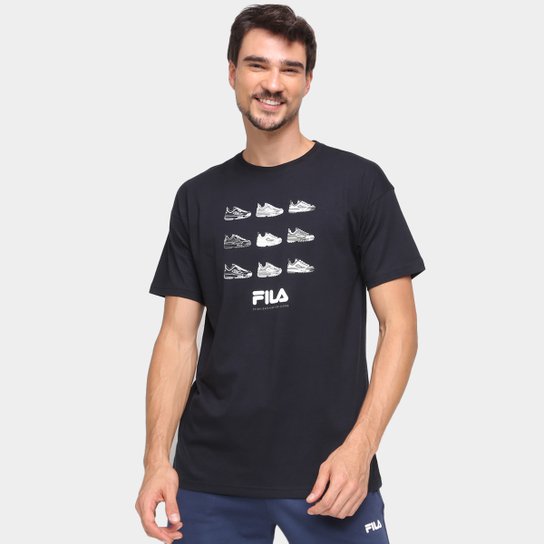 Camiseta Fila Disruptor II Masculina - Preto Menor preço em Camiseta Fila Disruptor II Masculina - Preto