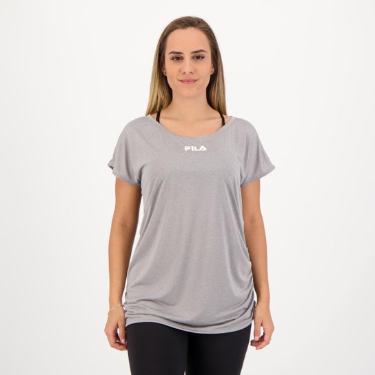 Camiseta Fila Drapped II Feminina Cinza - Cinza Menor preço em Camiseta Fila Drapped II Feminina Cinza - Cinza