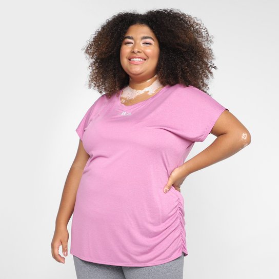 Camiseta Fila Drapped Plus Size Feminina - Pink Menor preço em Camiseta Fila Drapped Plus Size Feminina - Pink