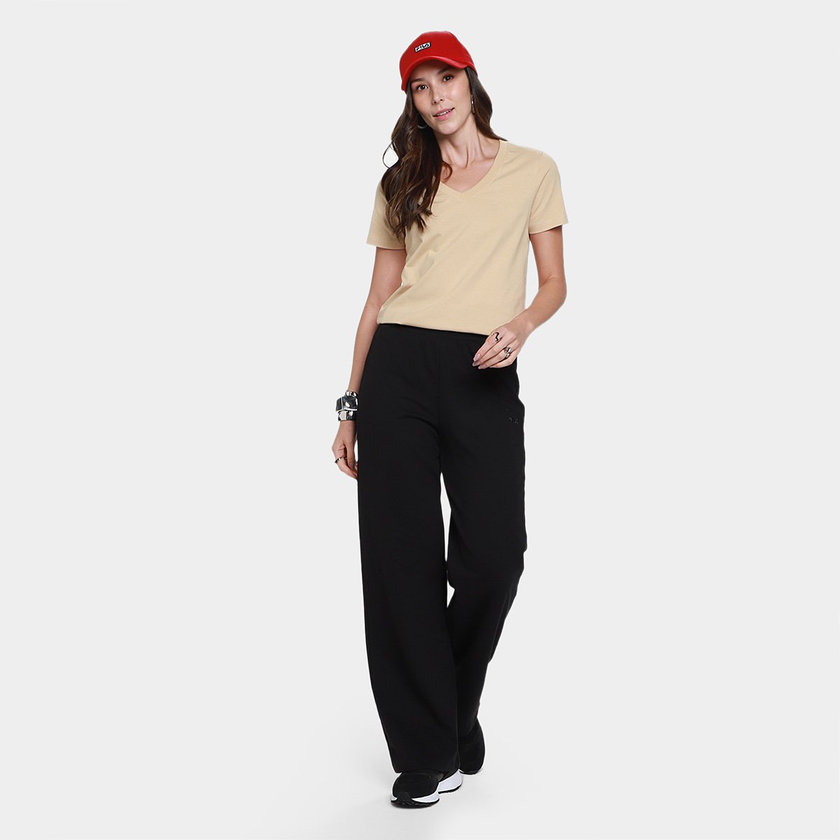 Camiseta Fila Regular V Basic Classic Feminina - 4