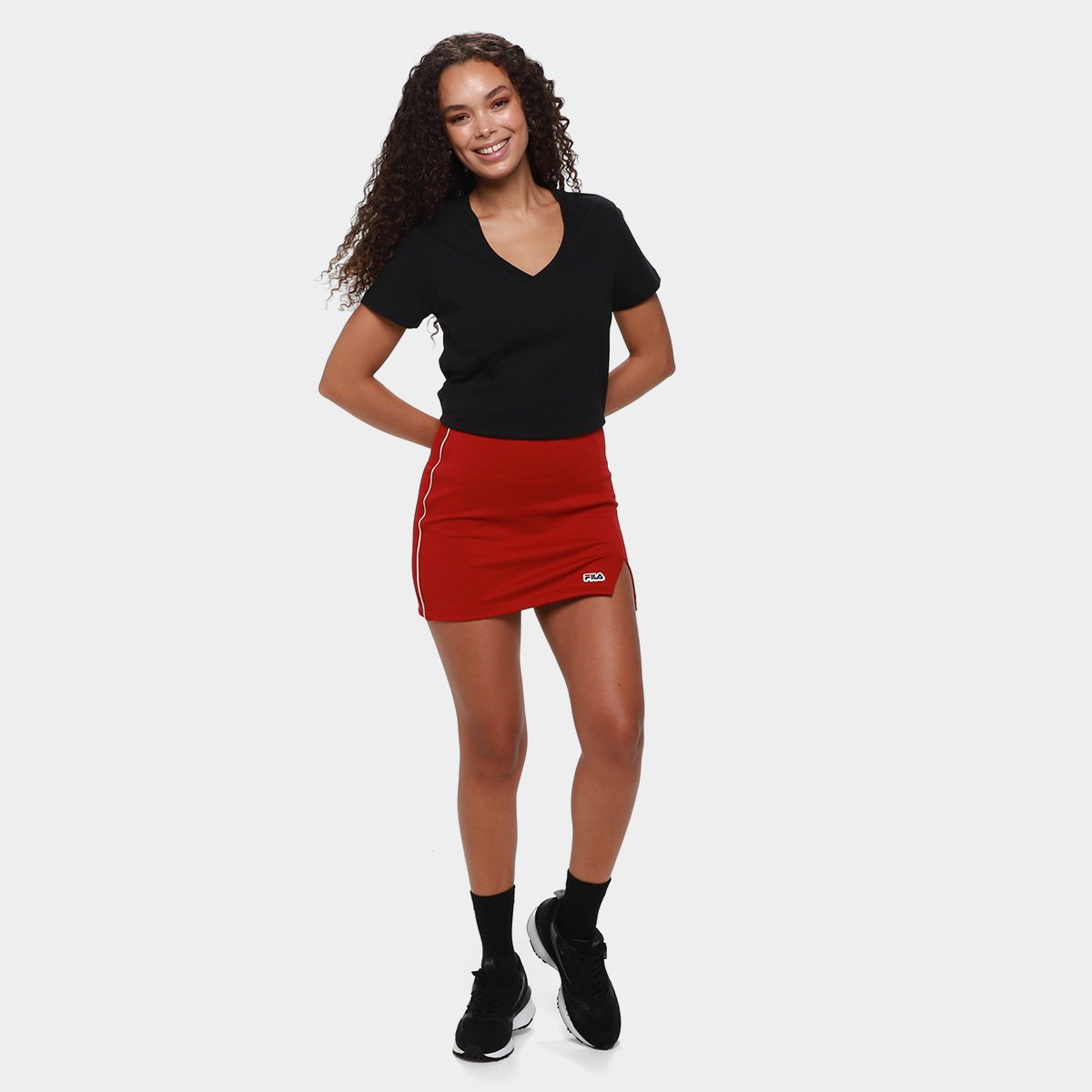 Camiseta Fila Regular V Basic Classic Feminina - 4