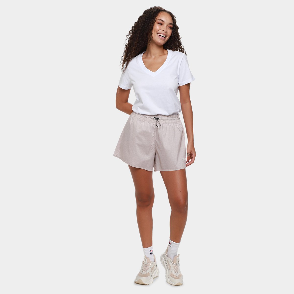 Camiseta Fila Regular V Basic Classic Feminina - 4