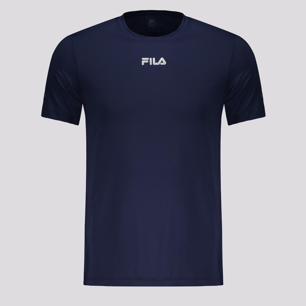 Camiseta Fila Sun Protect Breezy Marinho e Prata