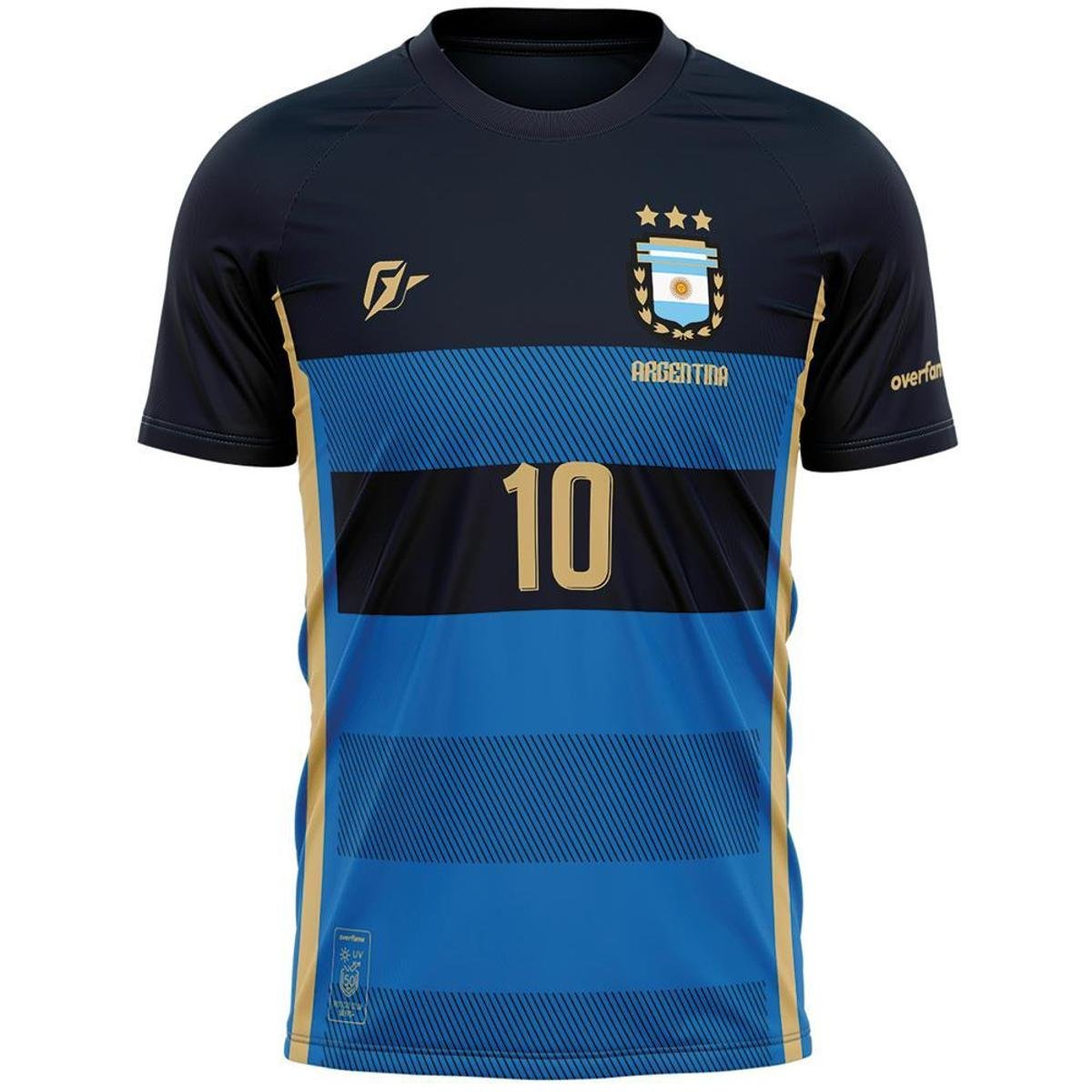 Camiseta Filtro UV Argentina Azul Retrô Tri Campeã Menor preço em Camiseta Filtro UV Argentina Azul Retrô Tri Campeã