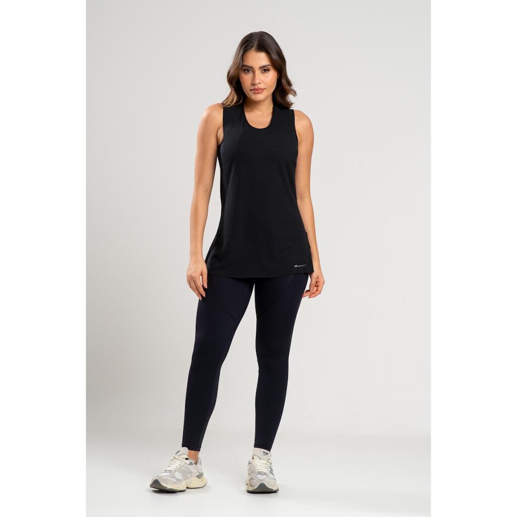 Camiseta Fitness Sem Mangas Canelada
