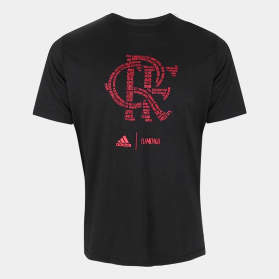 Camiseta Flamengo Adidas Blank Masculina - Preto Menor preço em Camiseta Flamengo Adidas Blank Masculina - Preto