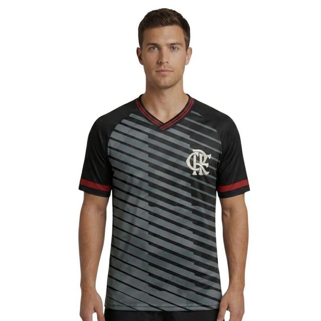Camiseta Flamengo Betel Stripes Preto/Cinza