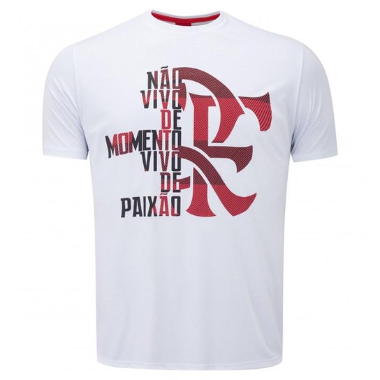 Camiseta Flamengo Moment Masculina - Branco Menor preço em Camiseta Flamengo Moment Masculina - Branco