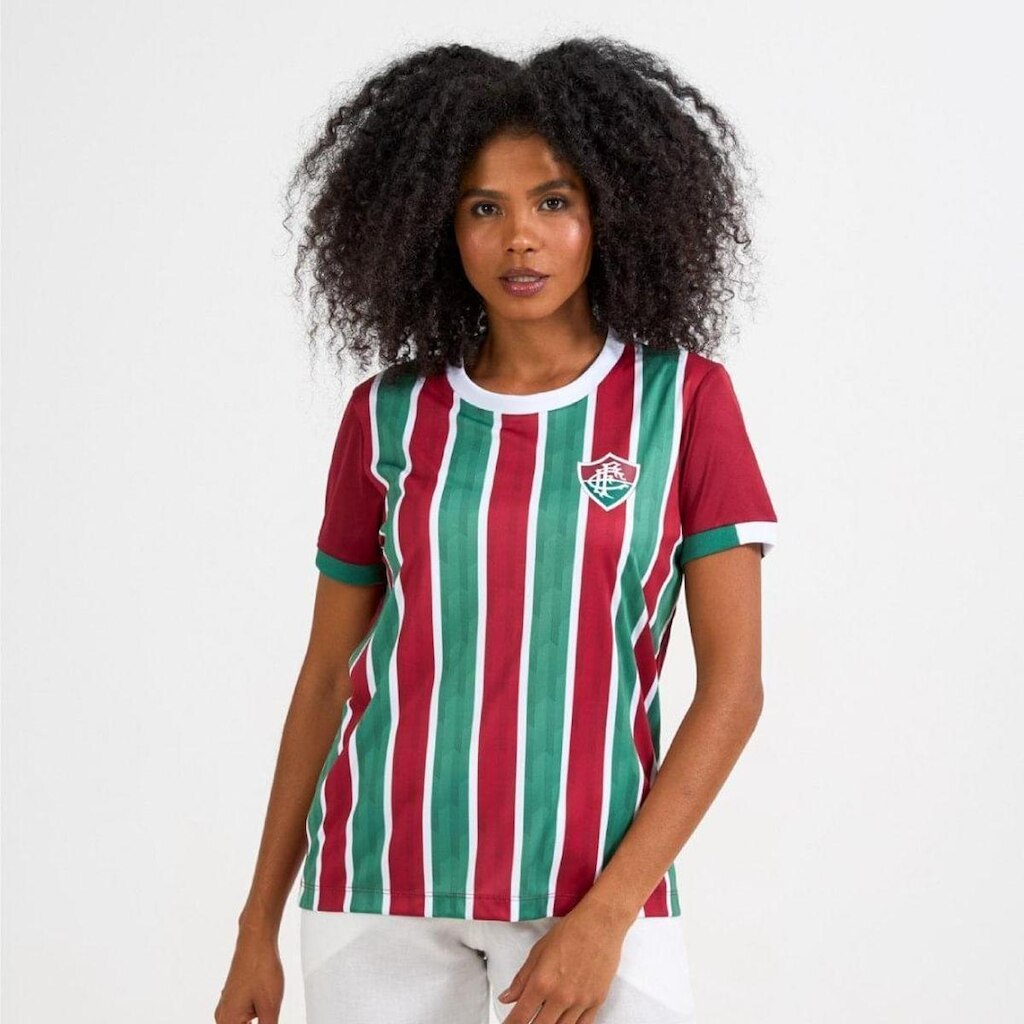 CAMISETA FLUMINENSE TRATADO FEMININO VINHO/VERDE/P