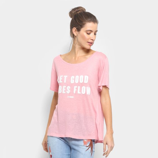 Camiseta Forum Let Good Vibes Flow Feminina - Rosa