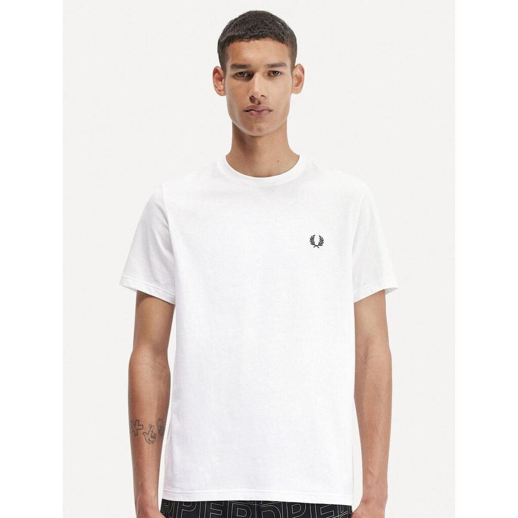 Camiseta Fred Perry Masculina Regular Back Graphic Laurel Branca