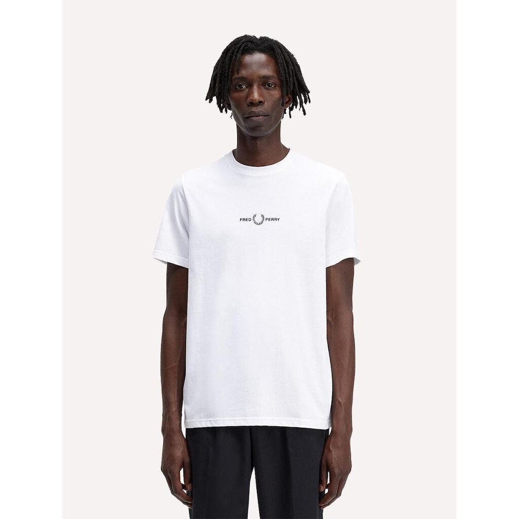 Camiseta Fred Perry Masculina Regular Embroidered Graphic Branca