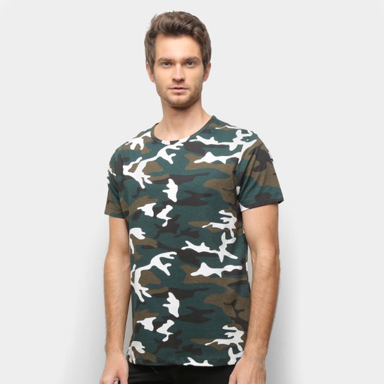 Camiseta Gajang Básica Camuflada Masculina - Verde Menor preço em Camiseta Gajang Básica Camuflada Masculina - Verde
