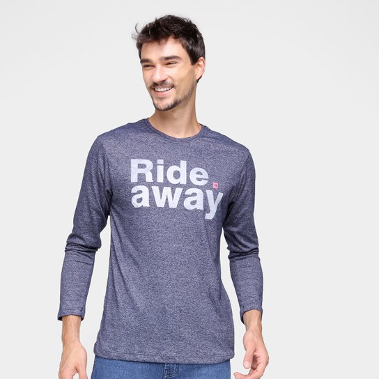 Camiseta Gajang Básica Ride Away Manga Longa Masculina - Azul Menor preço em Camiseta Gajang Básica Ride Away Manga Longa Masculina - Azul