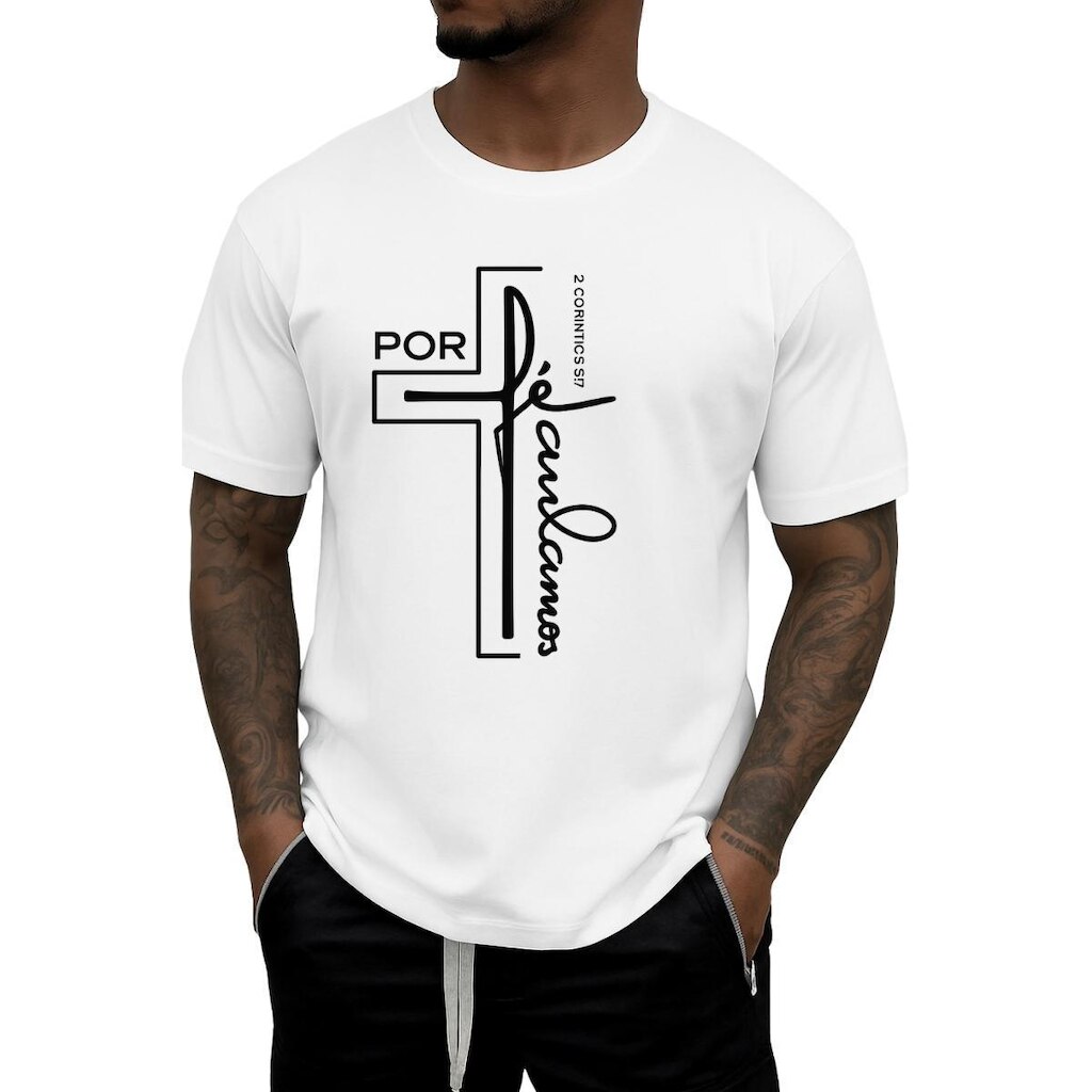 Camiseta Gmm Shoes Masculina Clássica Algodão Confortável