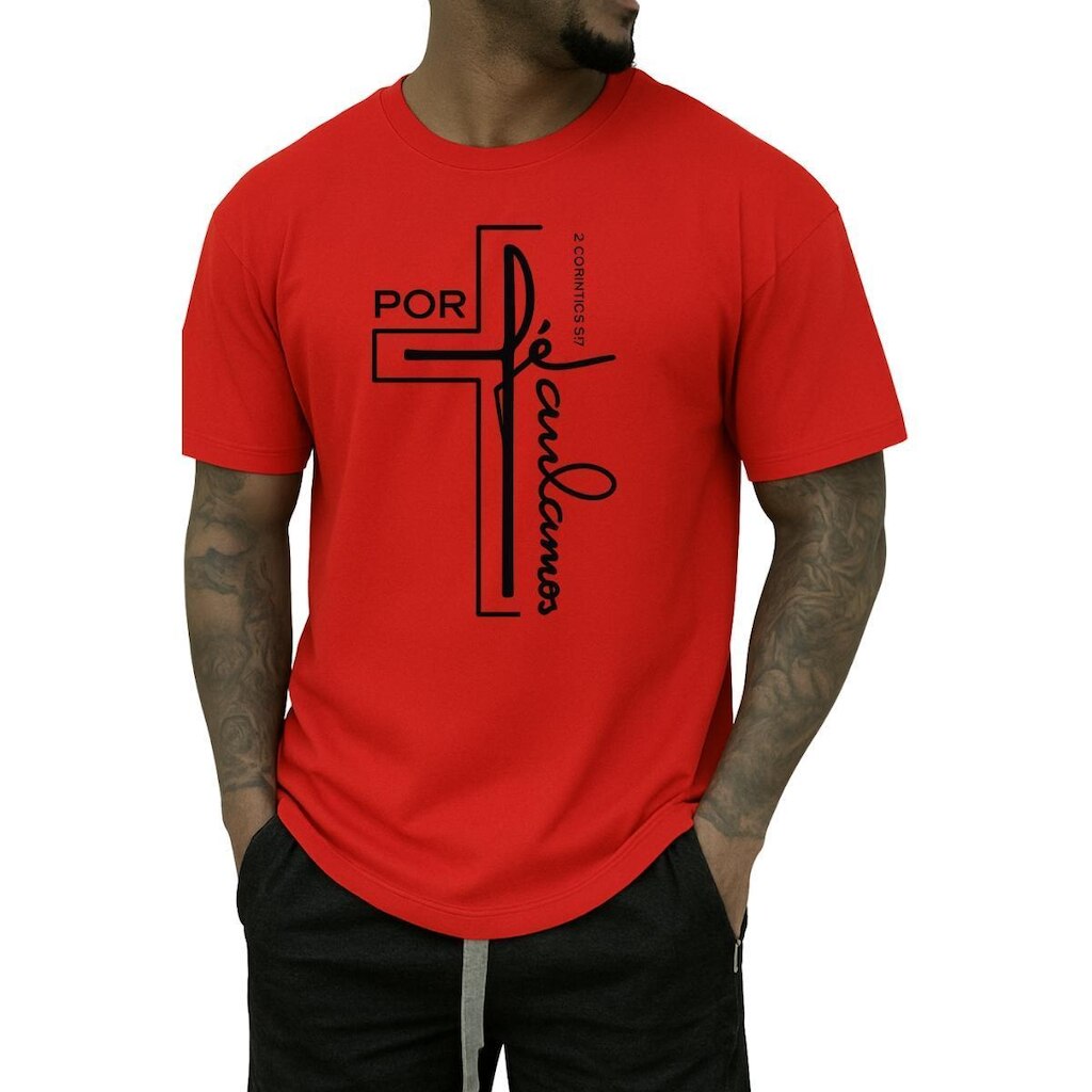 Camiseta Gmm Shoes Masculina Clássica Algodão Confortável