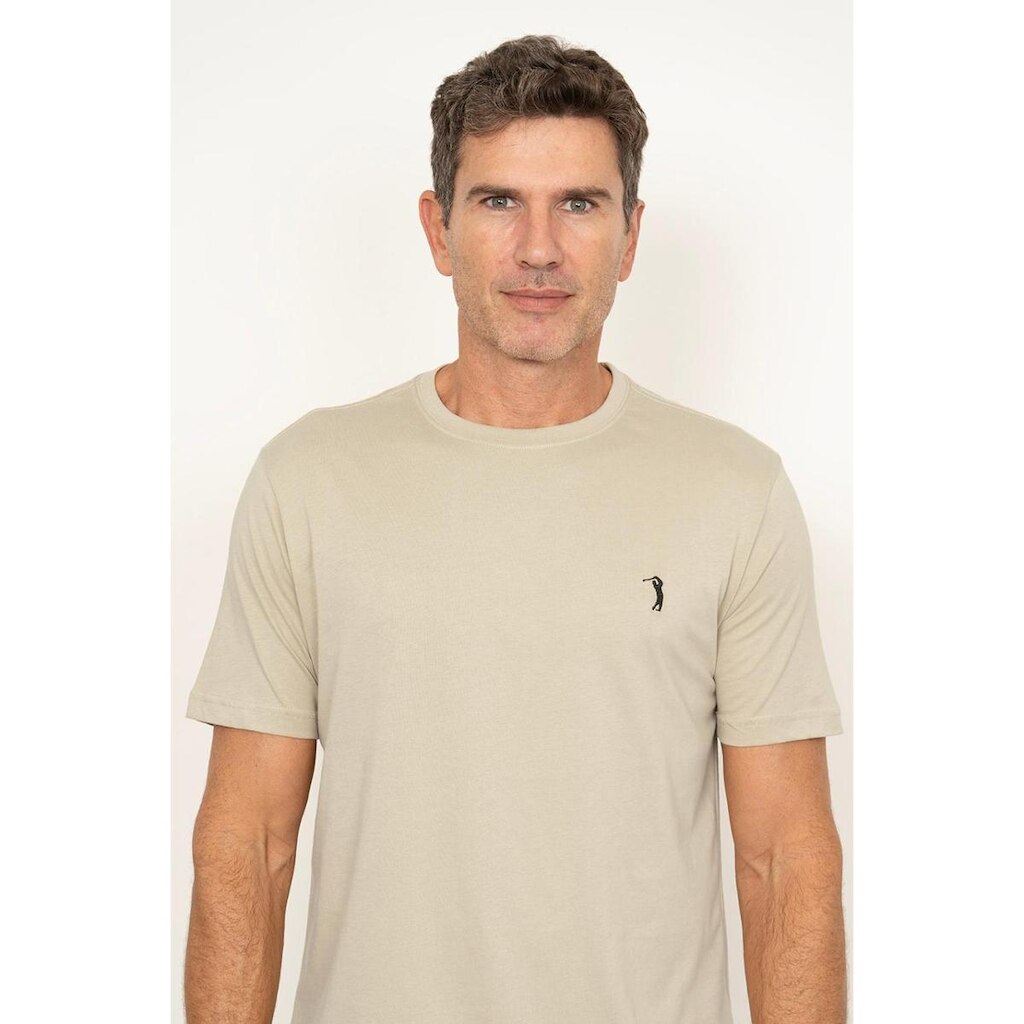 Camiseta Gola Careca Básica Khaki