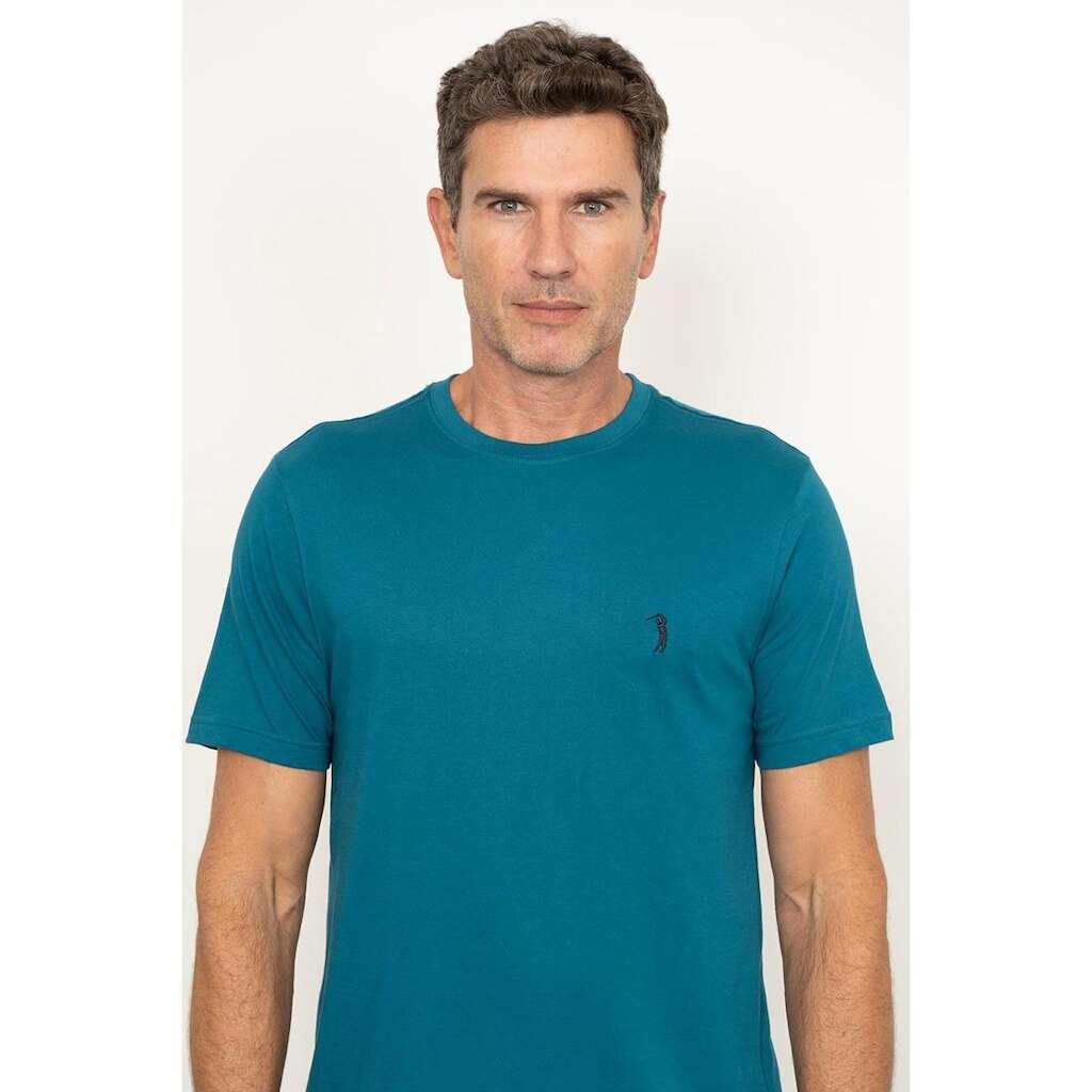 Camiseta Gola Careca Basica Mc JADE BLUE