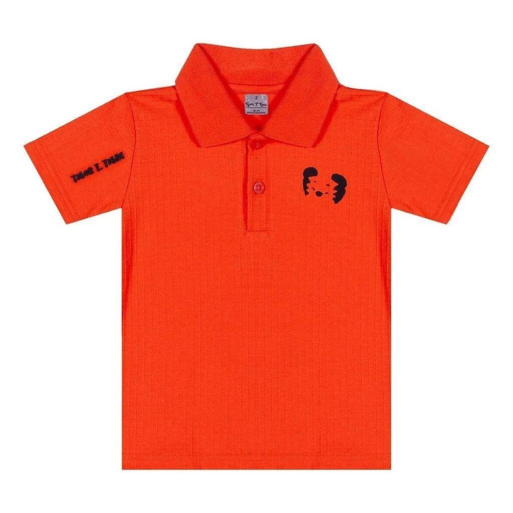 Camiseta Gola Polo Tigor T Tigre Grid Laranja