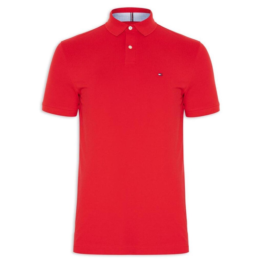 Camiseta Gola Polo Tommy Hilfiger Stretch Fit Cinza Mescla