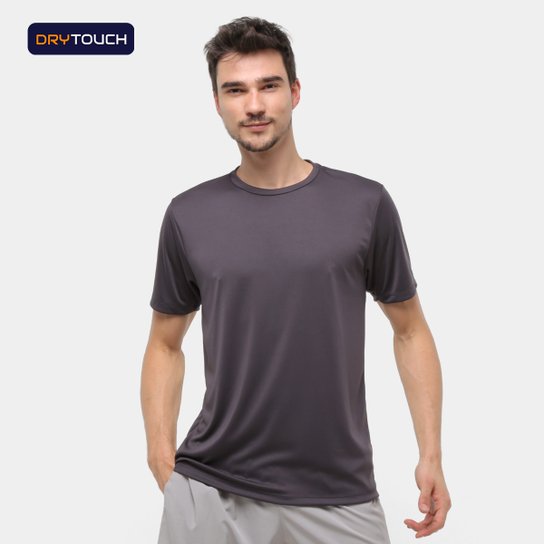 Camiseta Gonew Dry Touch Básica Workout Masculina - Chumbo