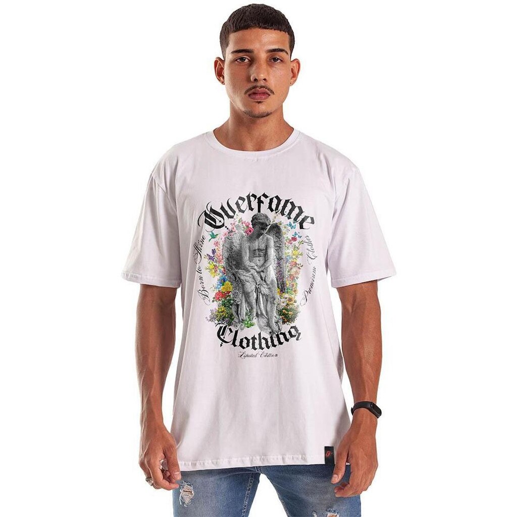 Camiseta Grafics Oversized Branco Angel's Garden