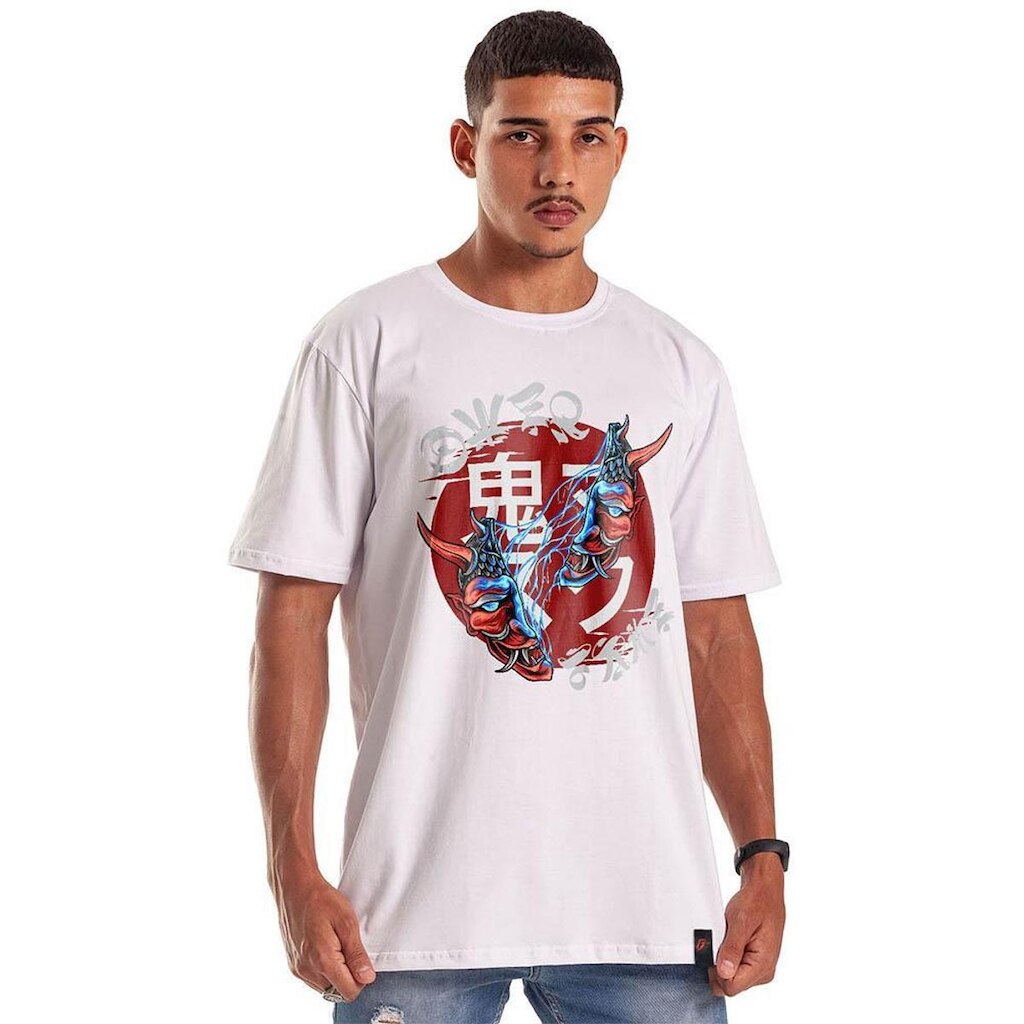 Camiseta Grafics Oversized Branco Crashed Hannya
