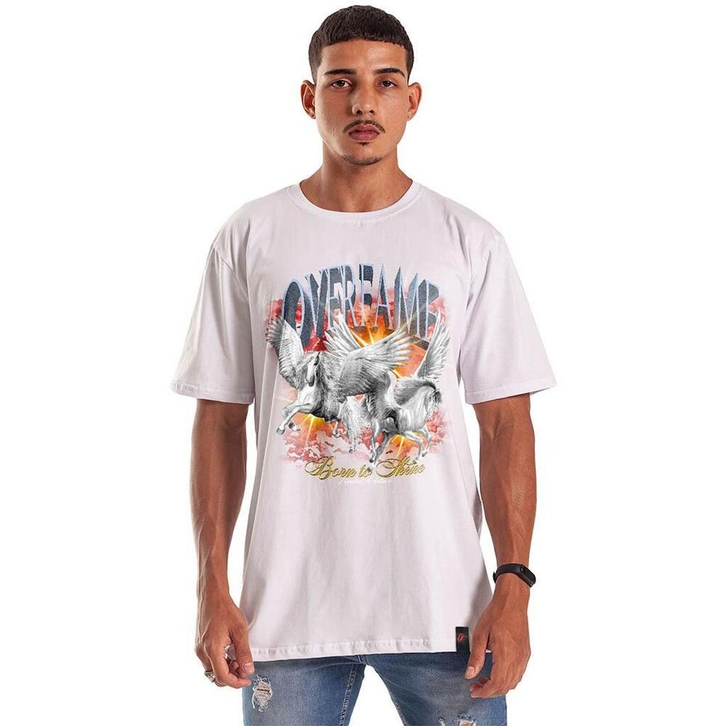 Camiseta Grafics Oversized Branco Pegasus