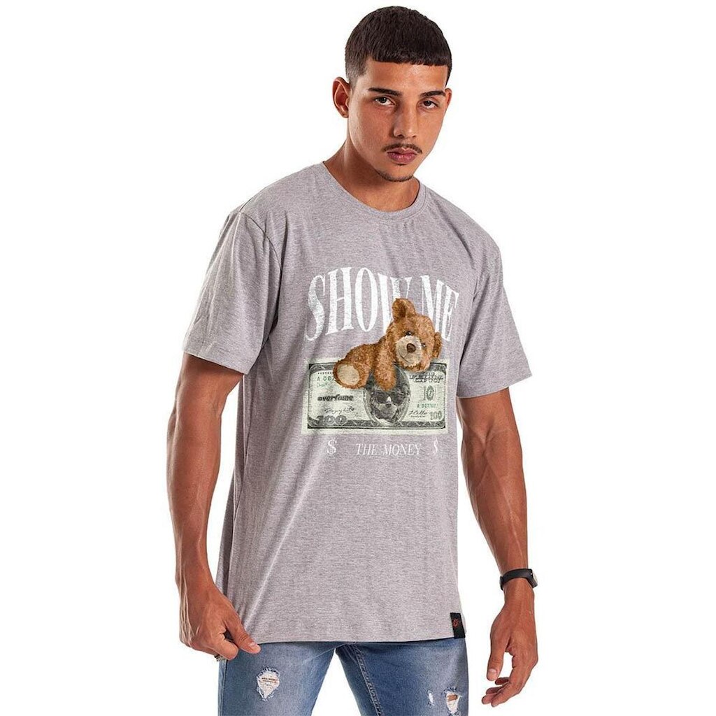 Camiseta Grafics Oversized Cinza Mescla Show Me