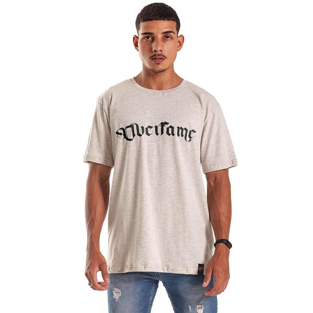 Camiseta Grafics Oversized Off-White Mescla Gothic Lettering