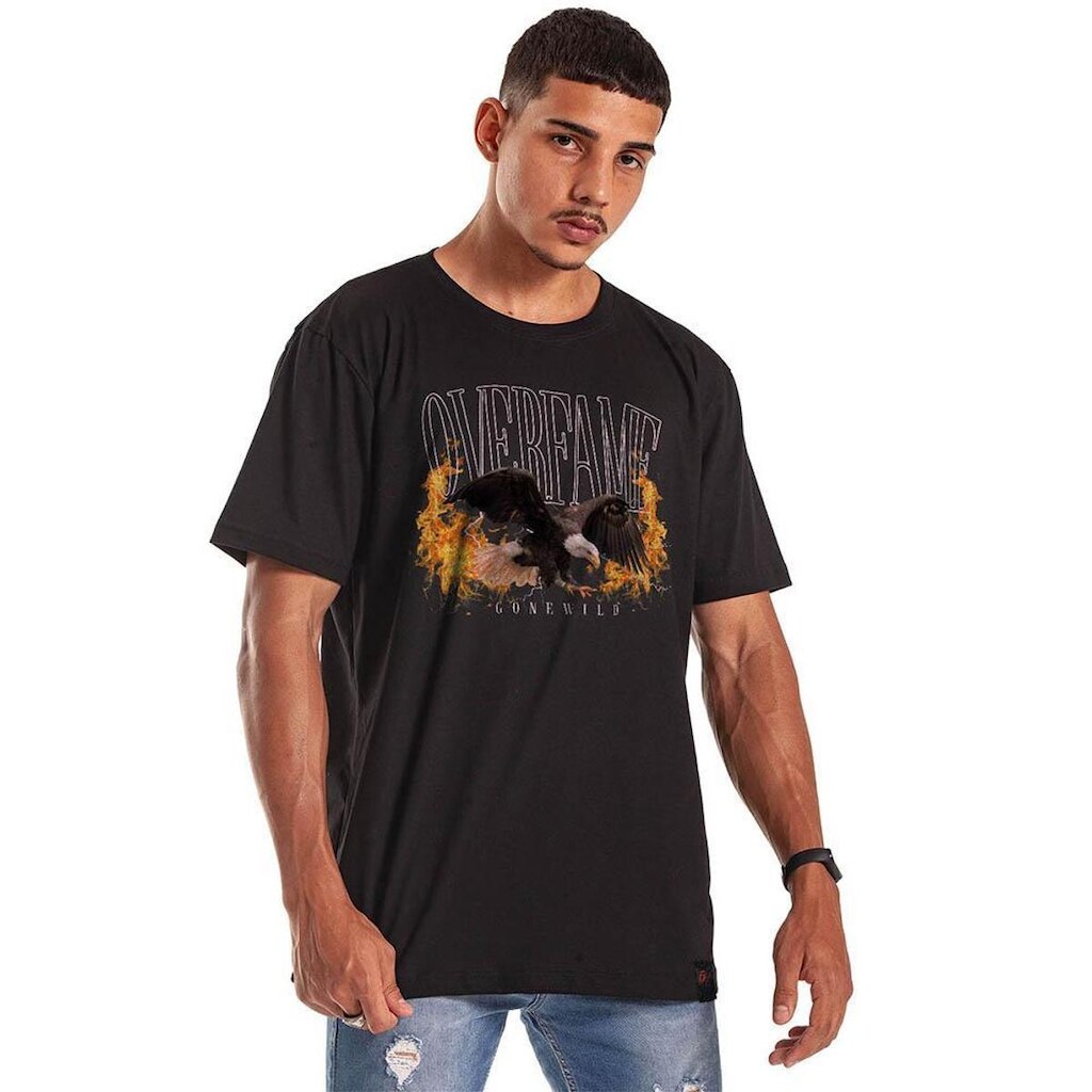 Camiseta Grafics Oversized Preto Gone Wild