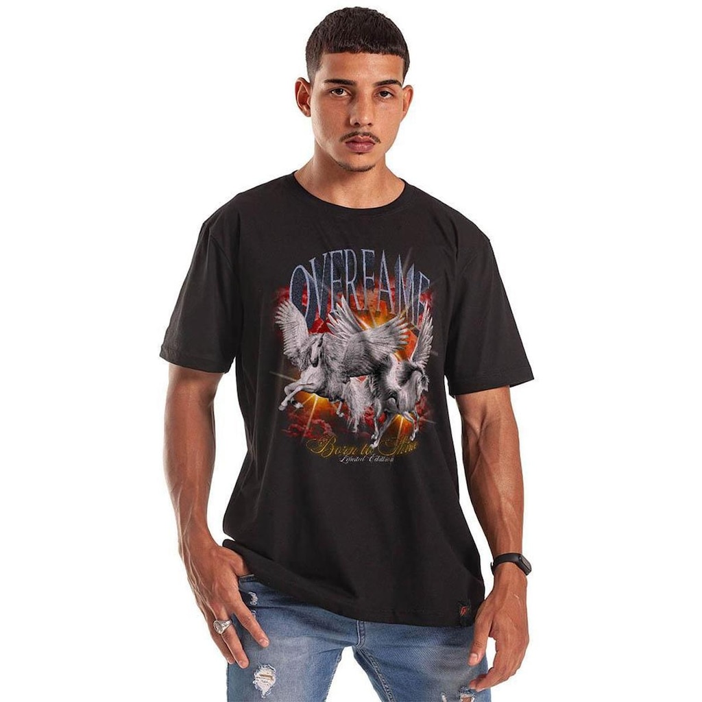 Camiseta Grafics Oversized Preto Pegasus