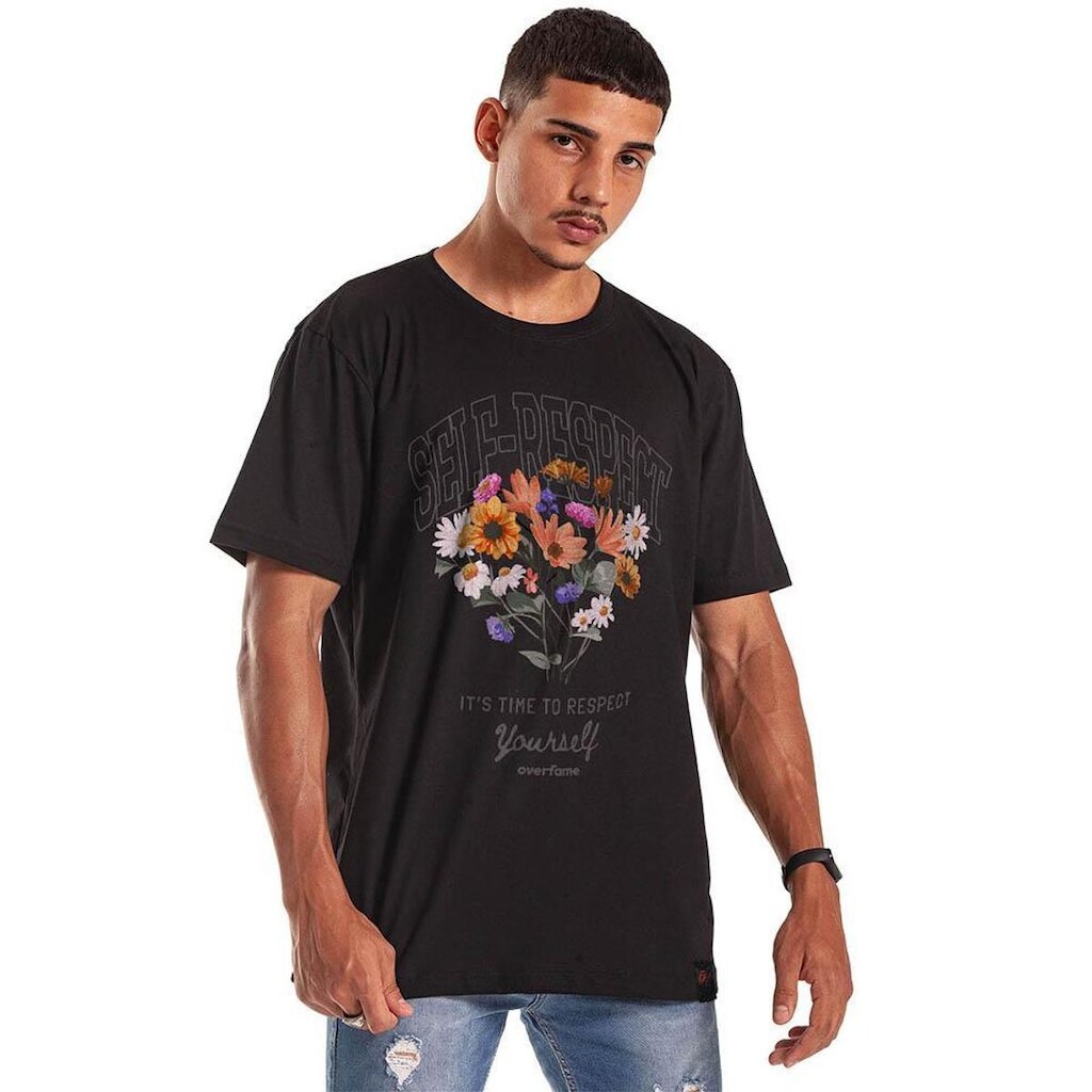 Camiseta Grafics Oversized Preto Self Respect