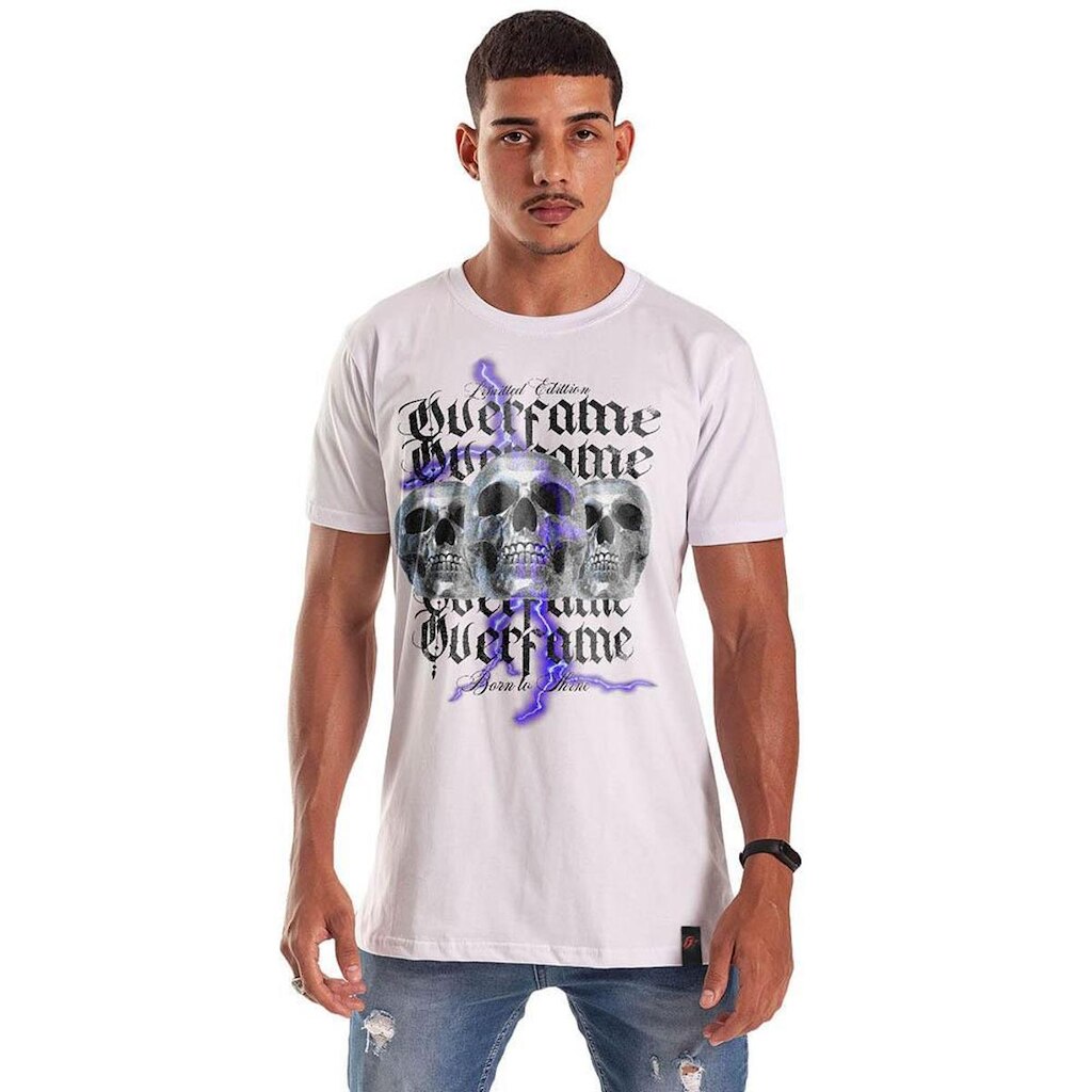 Camiseta Grafics Slim Branco Skull Ray
